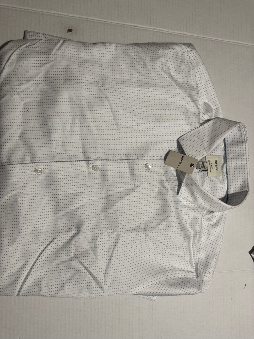 RW&CO. White Micro-Pattern Dress Shirt